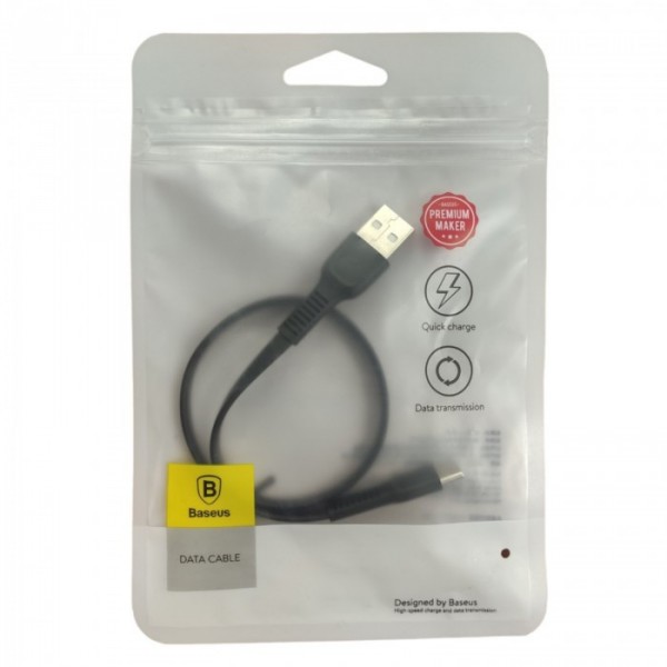 Кабель зарядный Baseus Flat Type-C Cable Fast Data Sync Charging 0.25м (CATZY-A01) Чёрный Оригинал (38798)