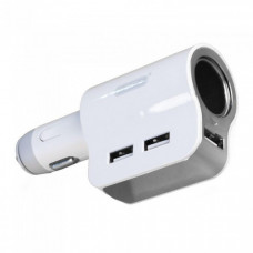 Автомобильный переходник для прикуривателя Ezra CR05 с 3 USB Белый (107019)