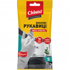 Перчатки хозяйственные Chisto Mega Strong Виниловые 1 пара S (4823098413363)