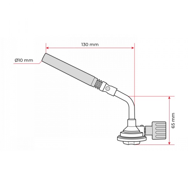 Горелка газовая, регулятор, сопло D=10 мм INTERTOOL GB-0024 (107419)