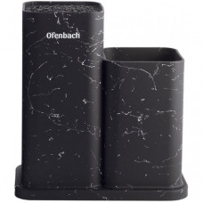 Підставка-колода Ofenbach Black Marble для кухонних ножів і ножиць 21.5х13х23см подвійна (109419)