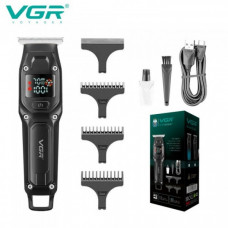 Мужской аккумуляторный триммер для бороды и усов VGR V-964 с 3 сменными насадками 1-3 мм. Черный (119619)