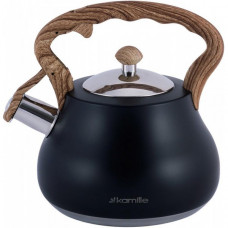 Чайник Kamille Whistling Kettle Black 2.7л з нержавіючої сталі зі свистком (чорний) (55719)