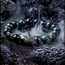 Браслет мужской из натурального камня EMERALD зеленый (2094358092)