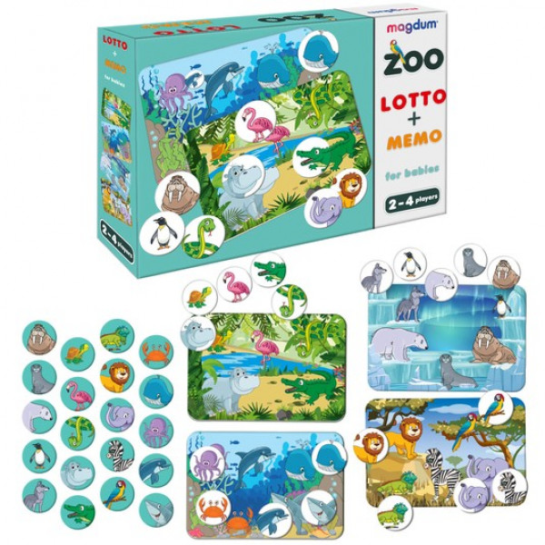 Игра настольная развивающая "Лото + мемо Зоопарк" ME5032-21 EN Игра настольная развивающая "Лото + мемо Зоопарк" ME5032-21 EN