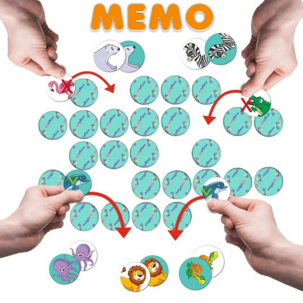 Игра настольная развивающая "Лото + мемо Зоопарк" ME5032-21 EN Игра настольная развивающая "Лото + мемо Зоопарк" ME5032-21 EN