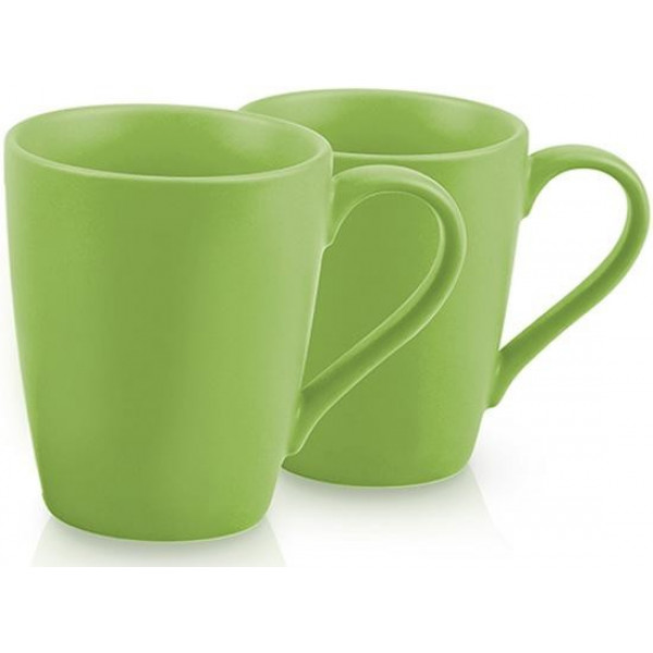 Набір 2 керамічні кружки Fissman Sunshine 300мл, зелені (110129)