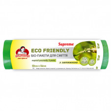 Пакеты для мусора Помічниця С затяжками Eco Friendly Suprem 35 л 15 шт. (4820212002007)