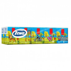 Салфетки косметические Zewa Deluxe Kids 3 слоя 10 шт х 10 пачек (7322540442564)