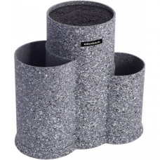 Підставка-колода Ofenbach Grey Marble для кухонних ножів 23х13х22см, потрійна кругла (109429)
