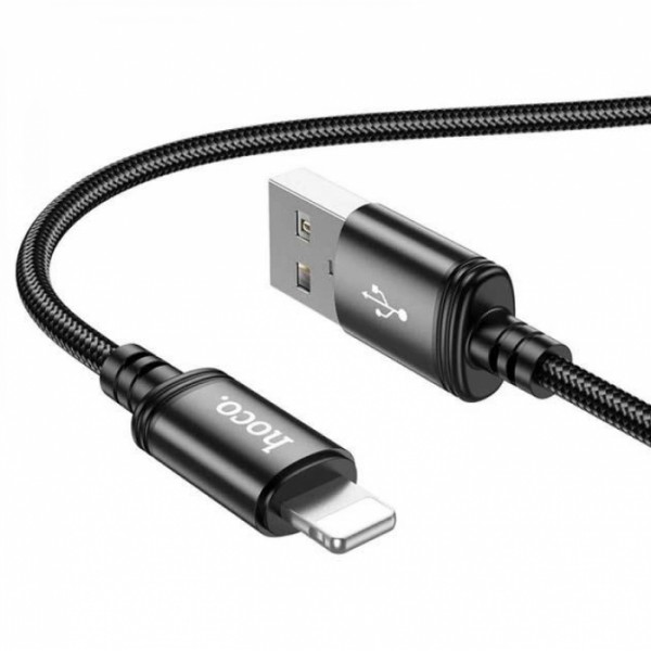 Кабель для телефона USB to Lightning Apple iPhone HOCO X89 100см 2,4A Черный (59829)