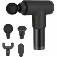 Массажер Аккумуляторный для тела мышечный портативный ручной 4 насадки Fascial Gun GB-820 Черный (134039)