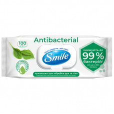 Влажные салфетки Smile Antibacterial с соком подорожника 100 шт. (4823071636741/4823071656466)
