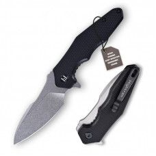Нож Hightron Mini Ventura, D2, G10, чорний, сталевий stonewash клинок (HK05BLKS)