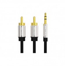 Кабель мультимедийный 3.5mm M to 2xRCA M 1.0m black Vention (BCFBF)
