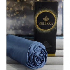 Сатинове простирадло на резинці 160х200см та 2 наволочки 50х70см, Belizza "Blue" (114049)