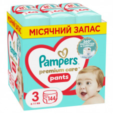 Подгузники Pampers Premium Care Pants размер 3 (6-11 кг) 144 шт (8006540490891)