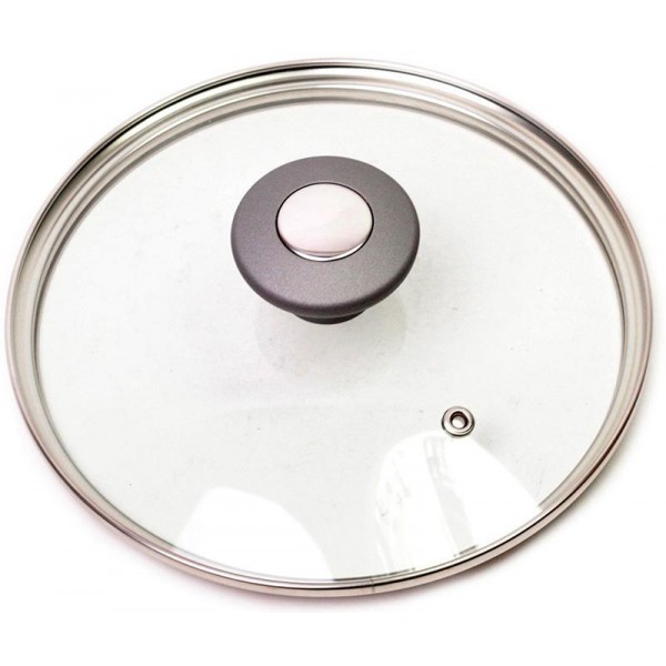 Кришка скляна Kamille Dominica Grey Ø30см (109749) Кришка скляна Kamille Dominica Grey Ø30см (109749)