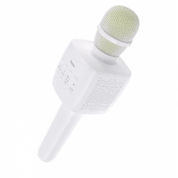 Микрофон с караоке, Bluetooth, AUX, 1200 мАч, HOCO BK5 Cantando, Белый (133849)