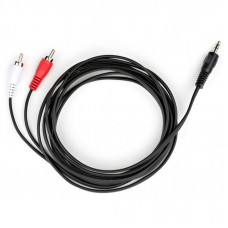 Кабель мультимедийный 3.5mm M to 2xRCA M 3.0m Vinga (VCPDCJ35MRCA23BK)