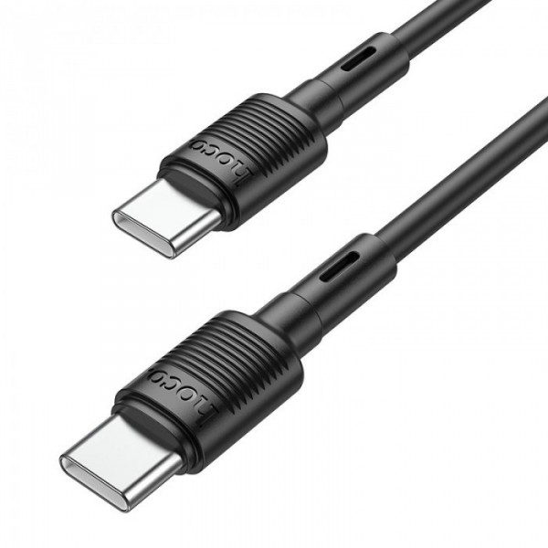 Кабель HOCO X83 Victory Type-C to Type-C 1м charging, ток до 3A для смартфонов 60W Чёрный (38849)