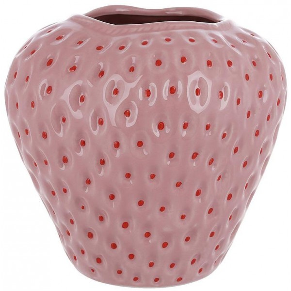 Ваза керамічна Strawberry Ø18х17см, рожева (112359)