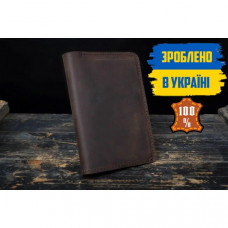 Портмоне мужское из натуральной кожи для денег документов банковских карт КОСМОПОЛИТ коричневое (151750533)