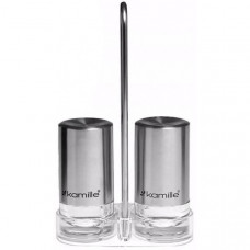 Набір для спецій Kamille Grinder Set перечниця / сільничка 2х40мл на сталевій підставці 10х17см (111659)