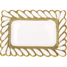 Блюда порцелянові "Gold Luxury Tiffany" 25х18см, набір 4 прямокутних блюда (135659)