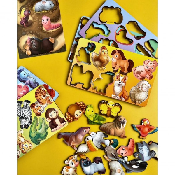 Настольная развивающая игра "Лото: в мире животных" Ubumblebees (ПСФ046) PSF046, 48 фигурных фишек Настольная развивающая игра "Лото: в мире животных" Ubumblebees (ПСФ046) PSF046, 48 фигурных фишек