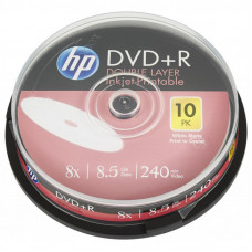 Диск DVD HP DVD+R 8.5GB 8X DL IJ PRINT 10шт Spindle (69306/DRE00060WIP-3)