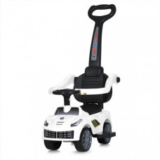 Детская каталка-толокар Racer M 5728L-1 белый, c родительской ручкой