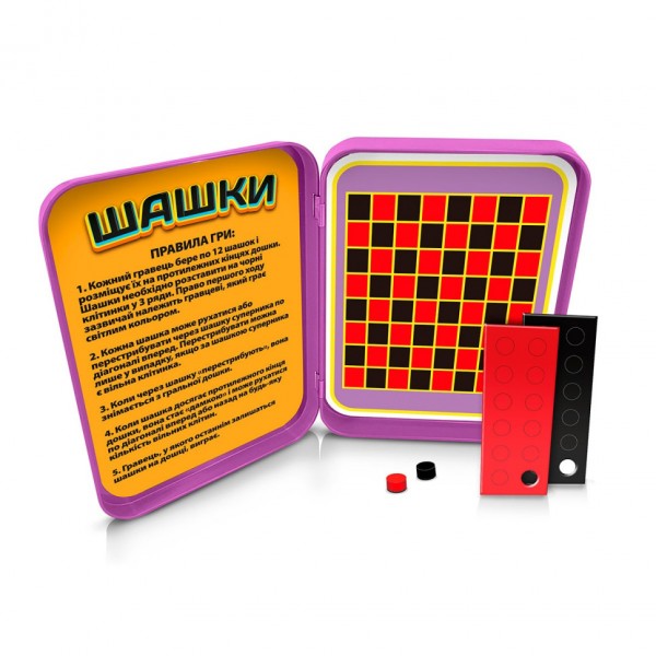 Настольная игра "Шашки" YaGo 40113 магнитные фишки - красные и черные Настольная игра "Шашки" YaGo 40113 магнитные фишки - красные и черные