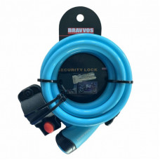 Замок велосипедный Bravvos LOC-065-110 Key 12mm х 1500mm Blue (LCK-033)