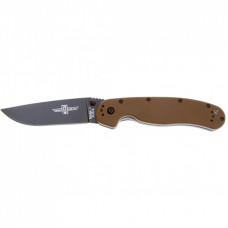 Нож Ontario Knife RAT I AUS-8 Coyote Brown, Black Blade (ON8846CB)