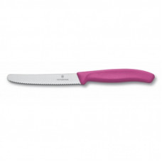 Кухонный нож Victorinox SwissClassic для овощей 11 см, волнистое лезвие, Pink (6.7836.L115)