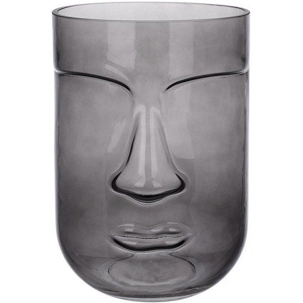 Ваза скляна Ariadne «Face» Ø15х20см, сіре скло (112389)