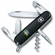 Нож Victorinox Spartan Ukraine 91 мм Чорний Герб України з квітковим прапором (1.3603.3_T1280u)